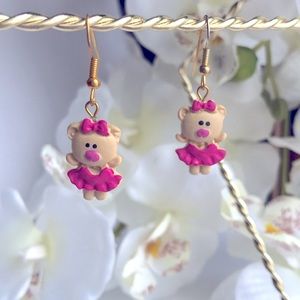 Piggy Ballerina Inspired Cool Artisan Earrings